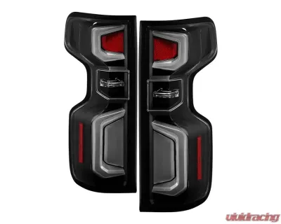 Xtune Halogen Model Light Bar LED Tail Lights With Black Lens Chevrolet Silverado 2019-2020 - ALT-JH-CS19HAL-BK