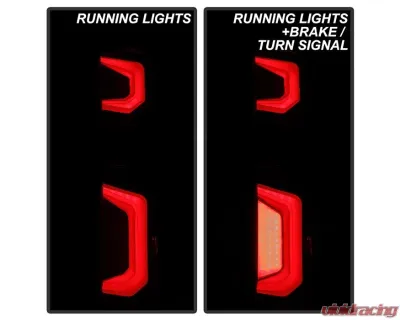 Xtune Halogen Model Light Bar LED Tail Lights With Black Lens Chevrolet Silverado 2019-2020 - ALT-JH-CS19HAL-BK