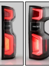 Xtune Halogen Model Light Bar LED Tail Lights With Black Lens Chevrolet Silverado 2019-2020                                     - ALT-JH-CS19HAL-BK - Image 9