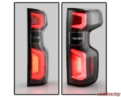 Xtune Halogen Model Light Bar LED Tail Lights With Black Lens Chevrolet Silverado 2019-2020 - ALT-JH-CS19HAL-BK