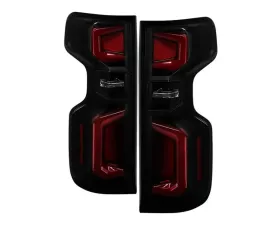 Xtune Halogen Model Light Bar LED Tail Lights With Black Smoked Lens Chevrolet Silverado 2019-2020
