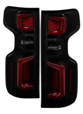 Xtune Halogen Model Light Bar LED Tail Lights With Black Smoked Lens Chevrolet Silverado 2019-2020                                     - ALT-JH-CS19HAL-BSM - Image 11
