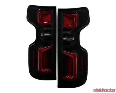 Xtune Halogen Model Light Bar LED Tail Lights With Black Smoked Lens Chevrolet Silverado 2019-2020 - ALT-JH-CS19HAL-BSM