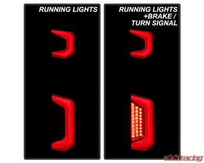 Xtune Halogen Model Light Bar LED Tail Lights With Black Smoked Lens Chevrolet Silverado 2019-2020 - ALT-JH-CS19HAL-BSM