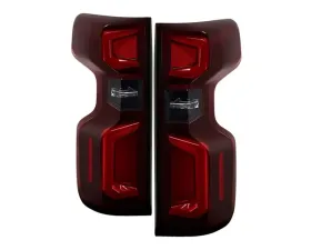 Xtune Halogen Model Light Bar LED Tail Lights With Red Smoked Lens Chevrolet Silverado 2019-2020