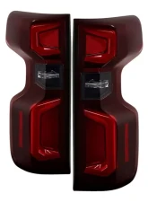 Xtune Halogen Model Light Bar LED Tail Lights With Red Smoked Lens Chevrolet Silverado 2019-2020                                     - ALT-JH-CS19HAL-RSM - Image 11
