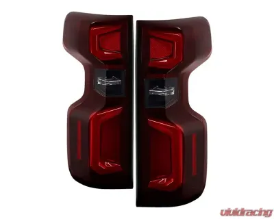 Xtune Halogen Model Light Bar LED Tail Lights With Red Smoked Lens Chevrolet Silverado 2019-2020 - ALT-JH-CS19HAL-RSM