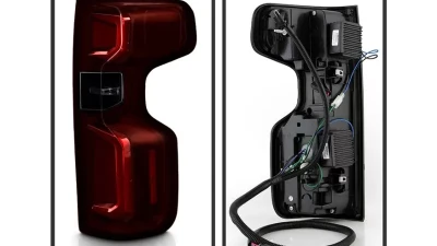 Xtune Halogen Model Light Bar LED Tail Lights With Red Smoked Lens Chevrolet Silverado 2019-2020                                     - ALT-JH-CS19HAL-RSM - Image 2