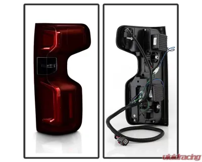 Xtune Halogen Model Light Bar LED Tail Lights With Red Smoked Lens Chevrolet Silverado 2019-2020 - ALT-JH-CS19HAL-RSM