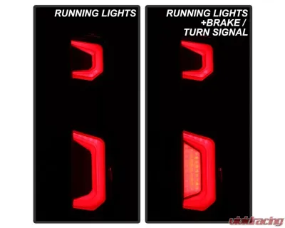 Xtune Halogen Model Light Bar LED Tail Lights With Red Smoked Lens Chevrolet Silverado 2019-2020 - ALT-JH-CS19HAL-RSM