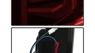 Xtune Halogen Model Light Bar LED Tail Lights With Red Smoked Lens Chevrolet Silverado 2019-2020                                     - ALT-JH-CS19HAL-RSM - Image 5