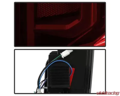 Xtune Halogen Model Light Bar LED Tail Lights With Red Smoked Lens Chevrolet Silverado 2019-2020 - ALT-JH-CS19HAL-RSM