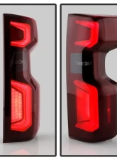 Xtune Halogen Model Light Bar LED Tail Lights With Red Smoked Lens Chevrolet Silverado 2019-2020                                     - ALT-JH-CS19HAL-RSM - Image 9