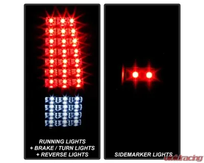 Xtune LED Tail Lights With Black Smoked Lens Chevrolet Silverado 2003-2007 - ALT-JH-CSIL03-LED-BSM