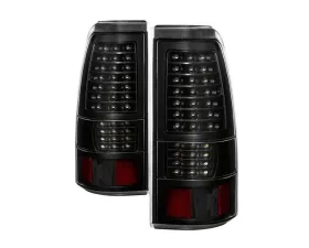 Xtune C Shape LED Tail Lights With Black Lens Chevrolet Silverado 1500 | 2500 | GMC Sierra 1999-2007