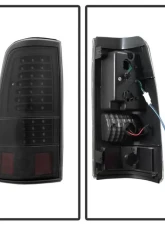 Xtune C Shape LED Tail Lights With Black Lens Chevrolet Silverado 1500 | 2500 | GMC Sierra 1999-2007                                     - ALT-JH-CSIL99-CS-BK - Image 2