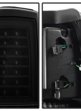 Xtune C Shape LED Tail Lights With Black Lens Chevrolet Silverado 1500 | 2500 | GMC Sierra 1999-2007                                     - ALT-JH-CSIL99-CS-BK - Image 3