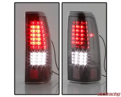Xtune C Shape LED Tail Lights With Black Lens Chevrolet Silverado 1500 | 2500 | GMC Sierra 1999-2007 - ALT-JH-CSIL99-CS-BK