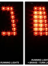 Xtune C Shape LED Tail Lights With Black Lens Chevrolet Silverado 1500 | 2500 | GMC Sierra 1999-2007                                     - ALT-JH-CSIL99-CS-BK - Image 9