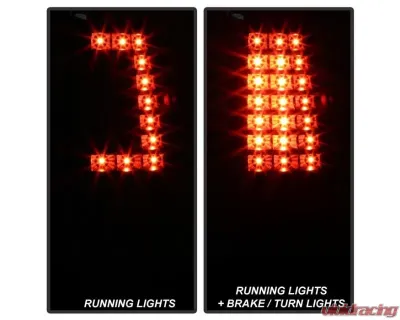 Xtune C Shape LED Tail Lights With Black Lens Chevrolet Silverado 1500 | 2500 | GMC Sierra 1999-2007 - ALT-JH-CSIL99-CS-BK