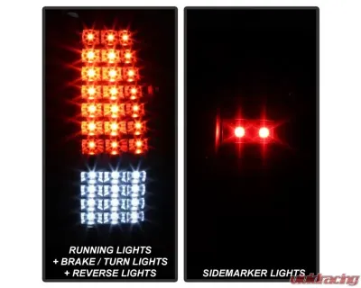 Xtune C Shape LED Tail Lights With Black Lens Chevrolet Silverado 1500 | 2500 | GMC Sierra 1999-2007 - ALT-JH-CSIL99-CS-BK