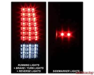 Xtune LED Tail Lights With Black Lens Chevrolet Silverado 1500 | 2500 | GMC Sierra 1999-2007 - ALT-JH-CSIL99-LED-BK