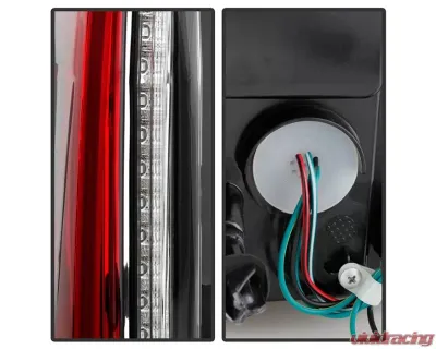 Xtune Escalade Style LED Tail Lights With Black Lens Chevrolet Suburban | Tahoe | GMC Yukon 2007-2014 - ALT-JH-CSUB07-2IN1LED-BK