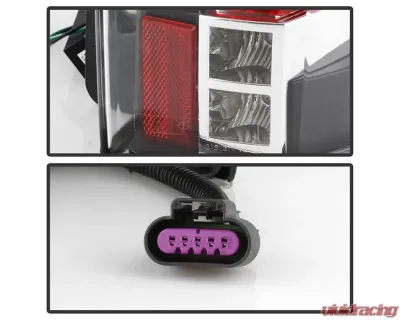Xtune Escalade Style LED Tail Lights With Black Lens Chevrolet Suburban | Tahoe | GMC Yukon 2007-2014 - ALT-JH-CSUB07-2IN1LED-BK