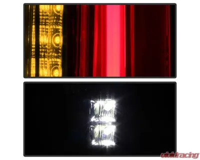 Xtune Escalade Style LED Tail Lights With Black Lens Chevrolet Suburban | Tahoe | GMC Yukon 2007-2014 - ALT-JH-CSUB07-2IN1LED-BK