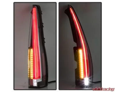 Xtune Escalade Style LED Tail Lights With Black Lens Chevrolet Suburban | Tahoe | GMC Yukon 2007-2014 - ALT-JH-CSUB07-2IN1LED-BK