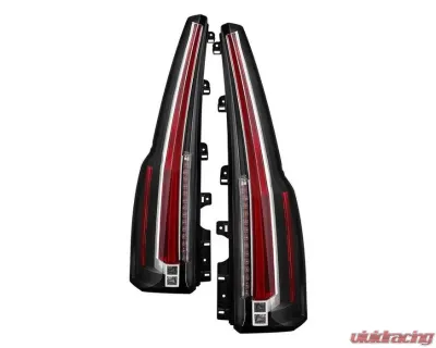 Xtune Escalade Style LED Tail Lights With Black Lens Chevrolet Suburban | Tahoe 2015-2019 - ALT-JH-CSUB15-2IN1LED-BK