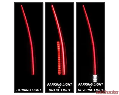 Xtune Escalade Style LED Tail Lights With Black Lens Chevrolet Suburban | Tahoe 2015-2019 - ALT-JH-CSUB15-2IN1LED-BK
