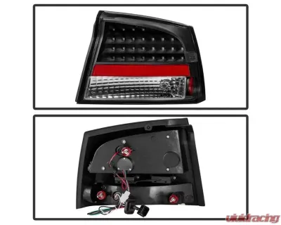 Xtune LED Tail Lights With Black Lens Dodge Charger 2006-2008 - ALT-JH-DCH05-LED-BK