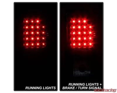 Xtune LED Tail Lights With Black Lens Dodge Dakota 1997-2004 - ALT-JH-DDAK97-LED-BK