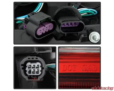 Xtune OEM Left Driver Side LED Tail Lights With Red Clear Lens Dodge Grand Caravan 2011-2018 - ALT-JH-DGC11-OE-L