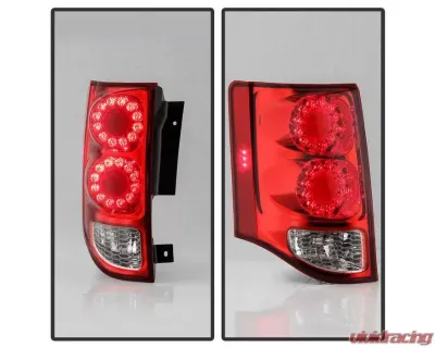 Xtune OEM Left Driver Side LED Tail Lights With Red Clear Lens Dodge Grand Caravan 2011-2018 - ALT-JH-DGC11-OE-L