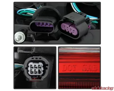 Xtune OEM Right Passenger Side LED Tail Lights With Red Clear Lens Dodge Grand Caravan 2011-2018 - ALT-JH-DGC11-OE-R