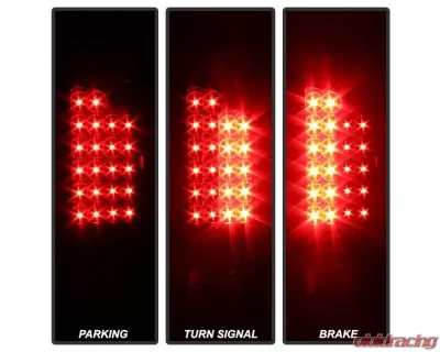 Xtune LED Tail Lights & 3rd Brake Lamps With Black Lens Dodge Ram 1500 | 2500 | 3500 2002-2006 - ALT-JH-DR02-LED-SET-BK