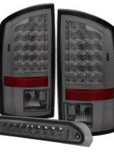 Xtune LED Tail Lights & 3rd Brake Lamps With Smoked Lens Dodge Ram 1500 | 2500 | 3500 2002-2006                                     - ALT-JH-DR02-LED-SET-SM - Image 13