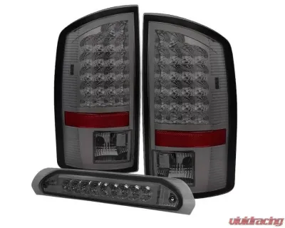 Xtune LED Tail Lights & 3rd Brake Lamps With Smoked Lens Dodge Ram 1500 | 2500 | 3500 2002-2006 - ALT-JH-DR02-LED-SET-SM