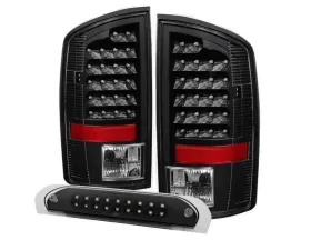 Xtune LED Tail Lights & 3rd Brake Lamps With Black Lens Dodge Ram 1500 | 2500 | 3500 2007-2009