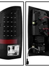 Xtune LED Tail Lights & 3rd Brake Lamps With Black Lens Dodge Ram 1500 | 2500 | 3500 2007-2009                                     - ALT-JH-DR07-LED-SET-BK - Image 2