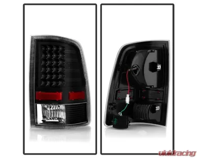 Xtune LED Tail Lights With Black Lens (Incandescent Model only) Dodge Ram 1500 | 2500 | 3500 2009-2019 - ALT-JH-DR09-LED-BK