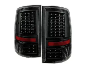 Xtune C Shape LED Tail Lights With Black Lens (Incandescent Model only) Dodge Ram 1500 | 2500 | 3500 2009-2019