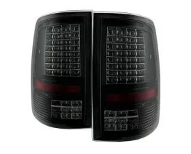 Xtune C Shape LED Tail Lights With Black Smoked Lens (Incandescent Model only) Dodge Ram 1500 | 2500 | 3500 2009-2019