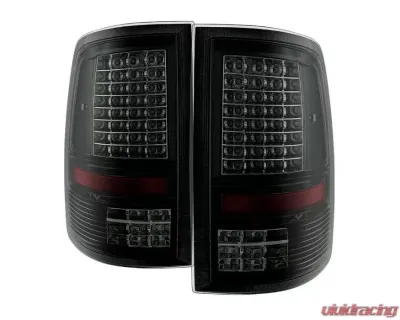 Xtune C Shape LED Tail Lights With Black Smoked Lens (Incandescent Model only) Dodge Ram 1500 | 2500 | 3500 2009-2019 - ALT-JH-DR09-LED-CS-BSM