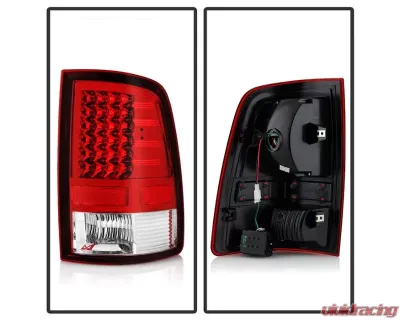 Xtune LED Tail Lights With Red Clear Lens (Incandescent Model only) Dodge Ram 1500 | 2500 | 3500 2009-2019 - ALT-JH-DR09-LED-RC