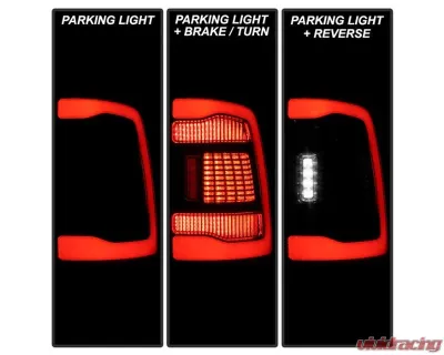 Xtune Black Smoke Lens LED Tail Lights Dodge Ram | Ram 2009-2019 - ALT-JH-DRAM10-LED-BSM