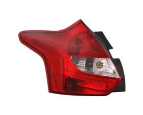 Xtune Left Driver Side OE Tail Lights With Red Lens Ford Focus 5Dr 2012-2014