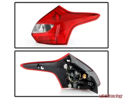 Xtune Right Passenger Side OE Tail Lights With Red Lens Ford Focus 5Dr 2012-2014 - ALT-JH-FF125D-OE-R